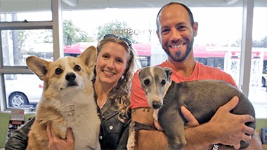 Clients with their dogs at The Family Pet in Ballard